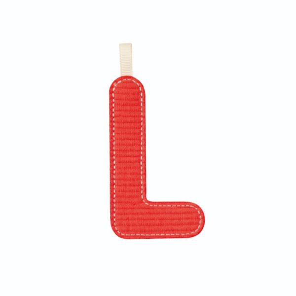 Lettre en tissu phosphorescente rouge L