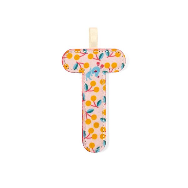 Lettre en tissu phosphorescente rouge T
