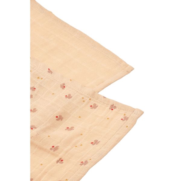 Lot de 2 langes mousseline bébé coton bio Lewis Mini butterfly Apple blossom mix