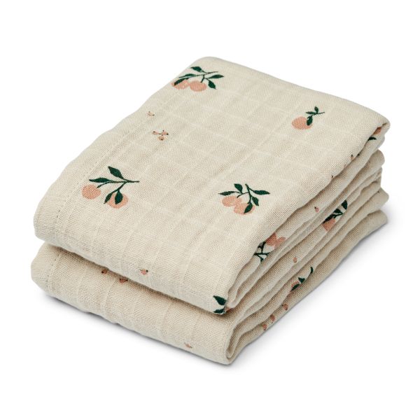 Lot de 2 langes Lewis 65 x 65 cm Peach Sea shell mix