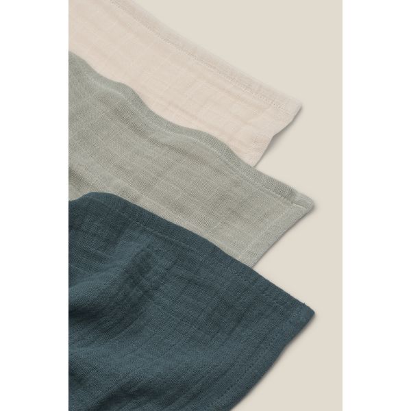 Lot de 3 langes Lewis 65 x 65 cm Dove blue mix