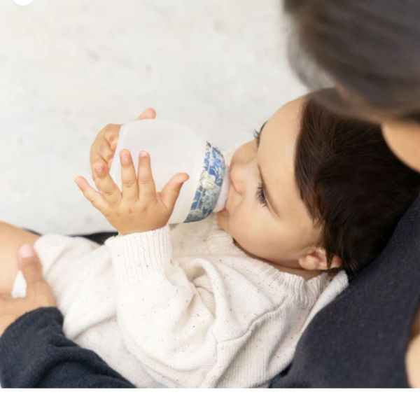 Biberon anti-colique 330 ml en silicone médical, Liberty Honey Dew Bleu 3m+