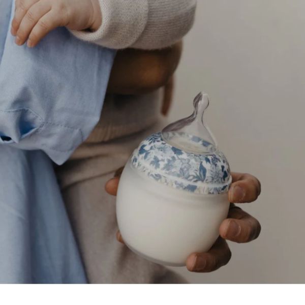 Biberon anti-colique 330 ml en silicone médical, Liberty Honey Dew Bleu 3m+