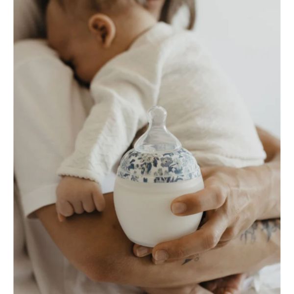 Biberon anti-colique 330 ml en silicone médical, Liberty Honey Dew Bleu 3m+