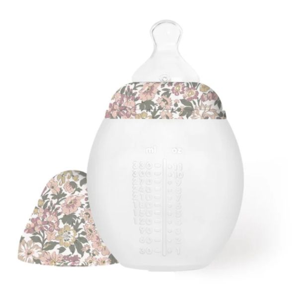 Biberon anti-colique 330 ml en silicone médical, Liberty Honey Dew Rose 3m+