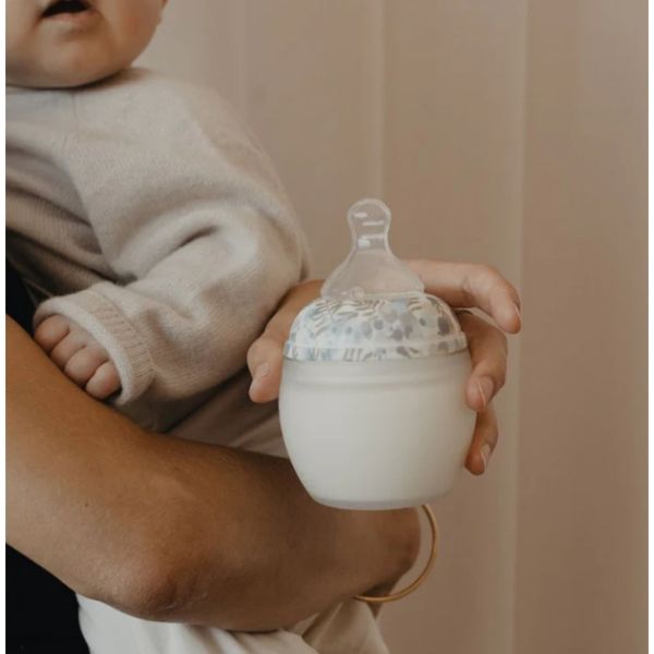 Biberon anti-colique 330 ml en silicone médical, Liberty Mimosa Bleu 3m+