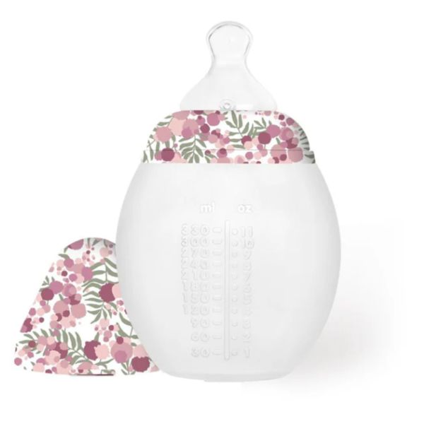 Biberon anti-colique 330 ml en silicone médical, Liberty Mimosa Rose 3m+