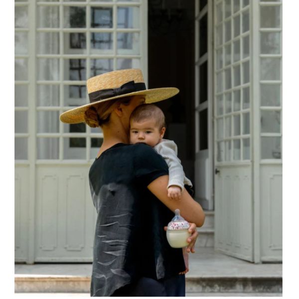 Biberon anti-colique 330 ml en silicone médical, Liberty Mimosa Rose 3m+