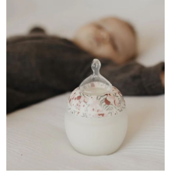 Biberon anti-colique 330 ml en silicone médical, Liberty Mimosa Rose 3m+