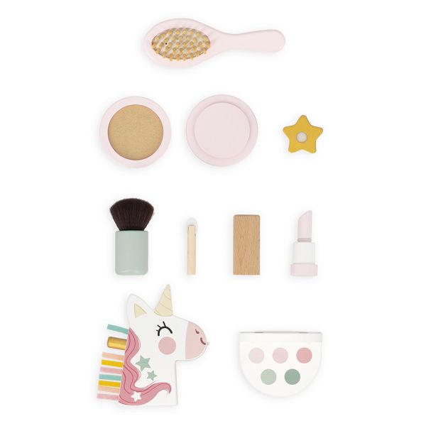 Coiffeuse de table en bois pour enfant Licorne
