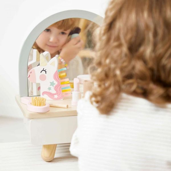 Coiffeuse de table en bois pour enfant Licorne