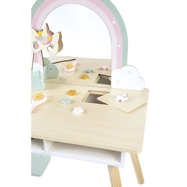 Coiffeuse en bois pour enfant Licorne