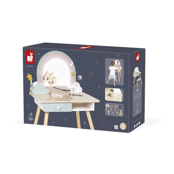 Coiffeuse en bois pour enfant Licorne