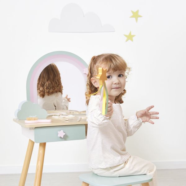 Coiffeuse en bois pour enfant Licorne