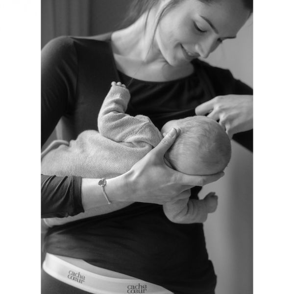 T-shirt de maternité et d'allaitement Life Noir taille S/M
