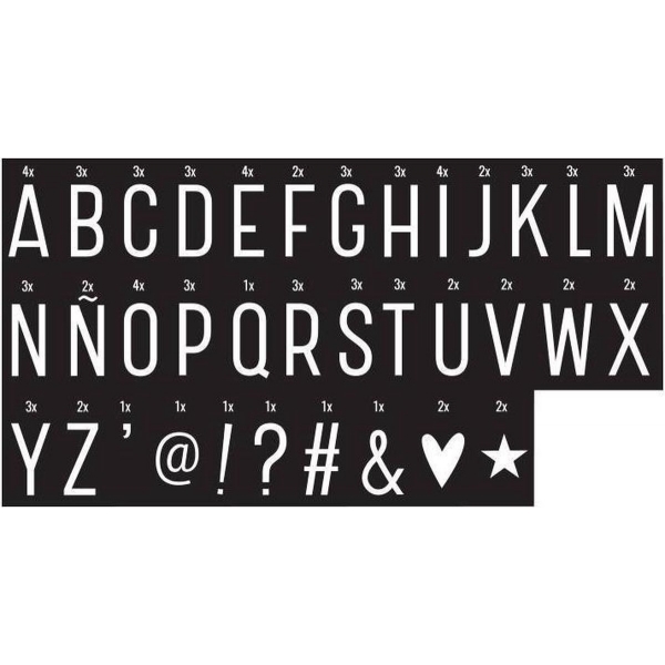 Set de lettres Basic monochrome