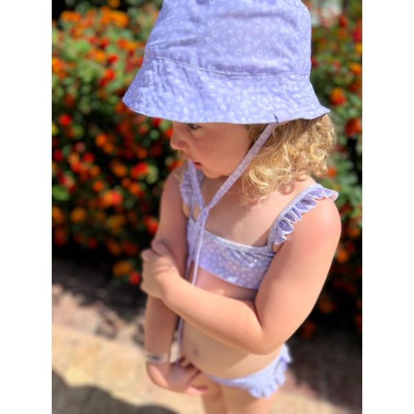 Chapeau anti UV Léopard lila - 0-1 an