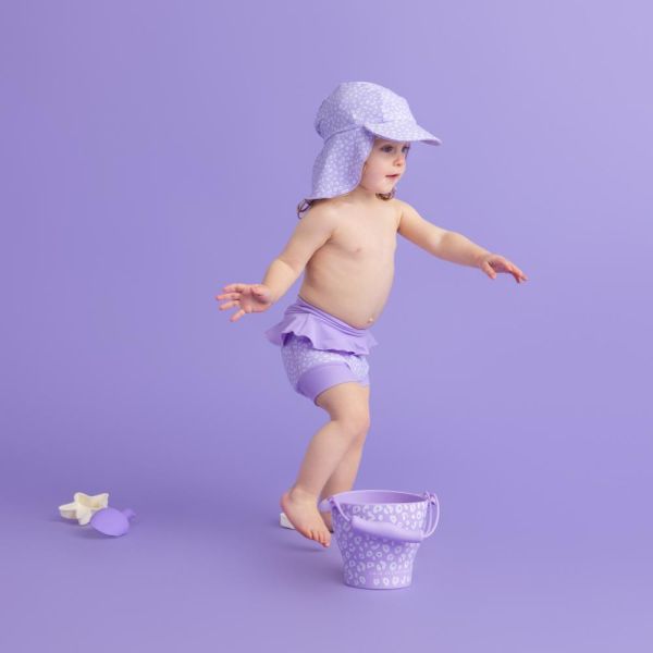 Casquette UV Léopard lila 2-4 ans