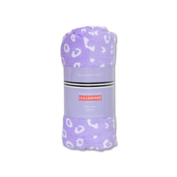 Poncho de plage léopard lila 65x65 cm