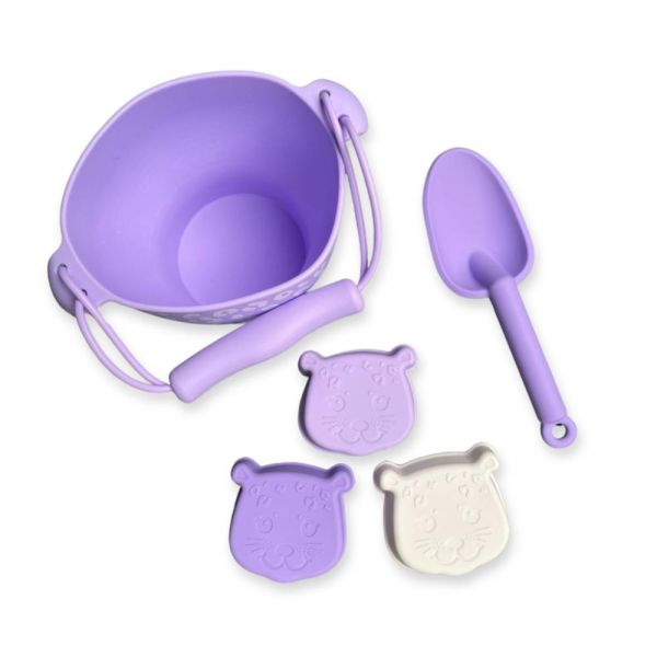 Set de plage silicone - Léopard lila