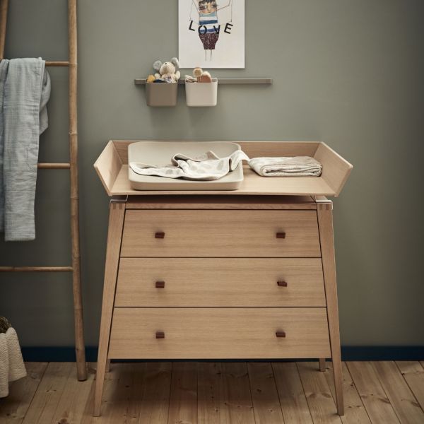 Chambre bébé duo Linea lit évolutif + commode Chêne