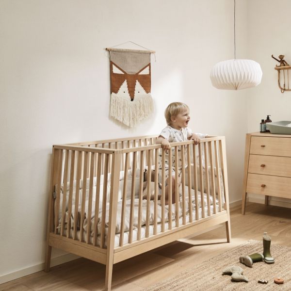 Chambre bébé duo Linea lit évolutif + commode Chêne