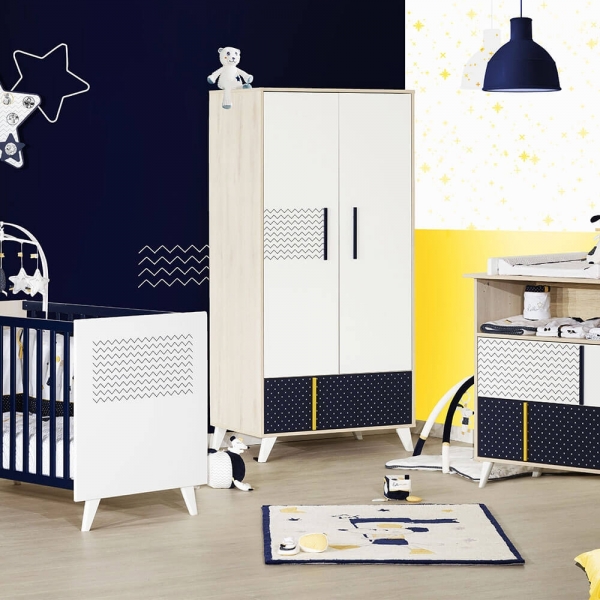 Armoire 2 portes 1 tiroir Hello