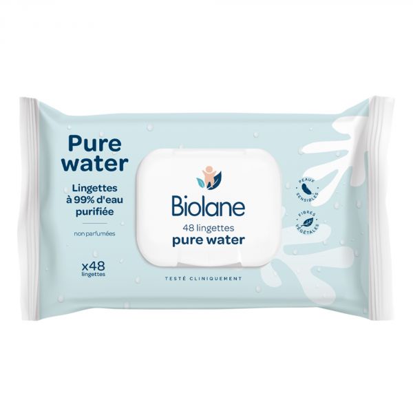 Lingettes bébé Pure Water x48