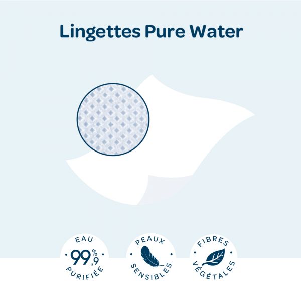 Lingettes bébé Pure Water x48