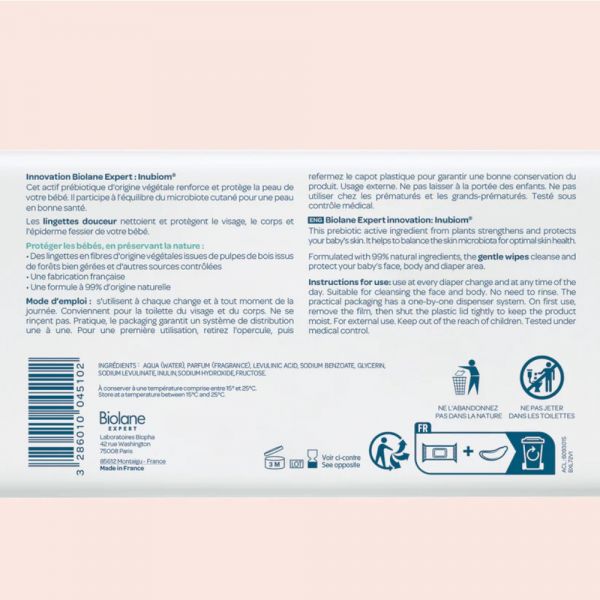 Lingettes bébé douceur Expert x72