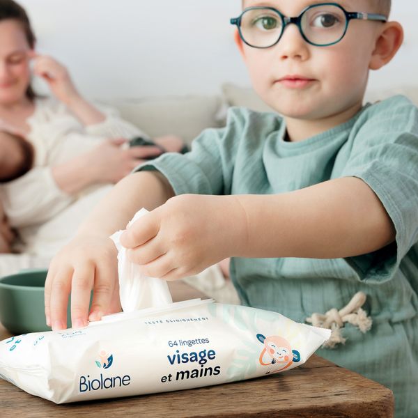 Lingettes bébé visage et mains x64