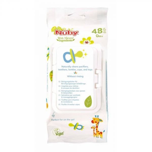 Lingettes pour sucettes et jouets de dentition – 48 lingettes - 0m+