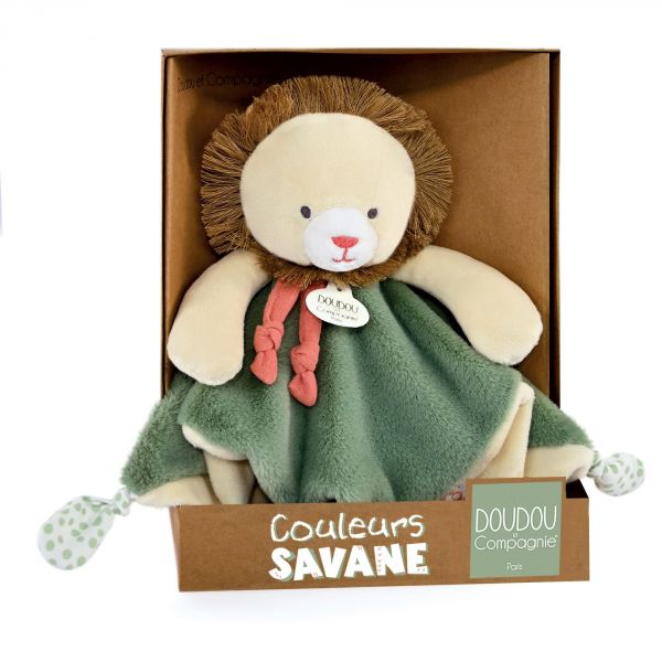 Doudou plat Couleurs savane Lion