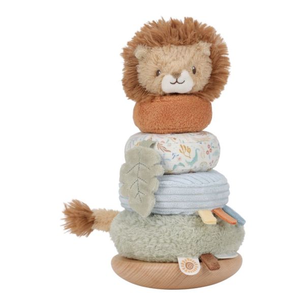 Lion à empiler doudou et bois - Safari Friends
