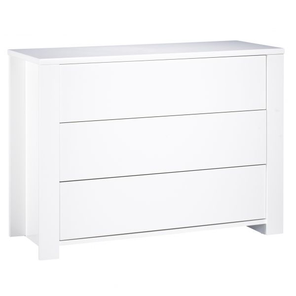 Chambre Duo Lit 60x120 cm + Commode Loft blanc