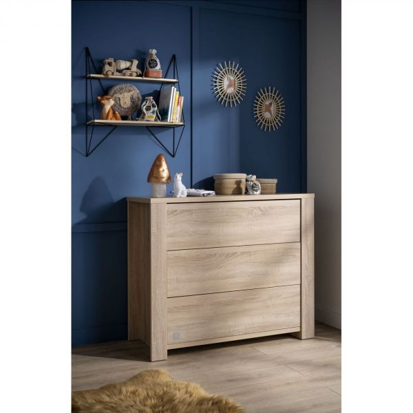 Chambre Trio Lit bébé 60x120 cm + Commode + Armoire Antonin Bois