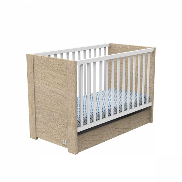 Chambre Duo Lit bébé 60x120 cm + Commode Antonin Bois