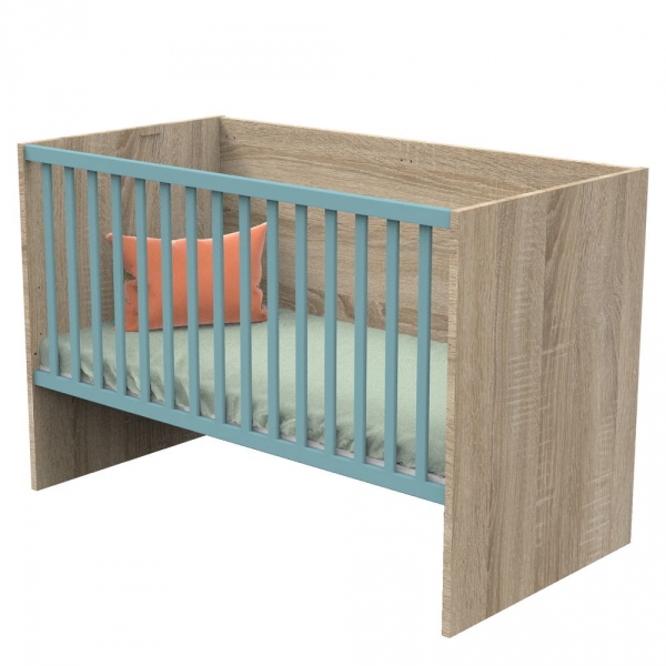 Lit évolutif bébé combiné 70x140 cm en 140x190 cm Nova Argile douce