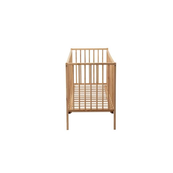 Lit bébé en bois à barreaux 60 x 120 cm Alex Vernis naturel