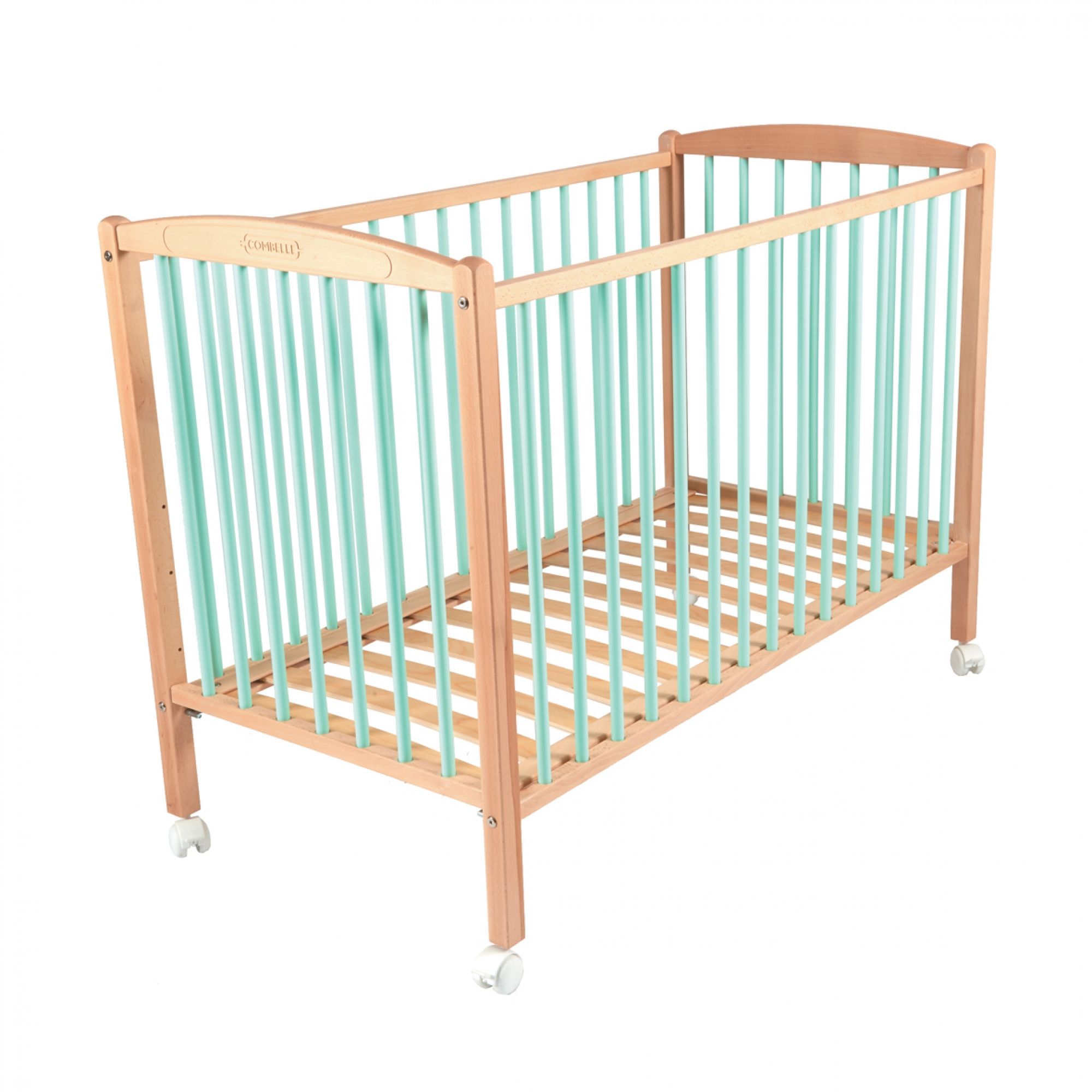 Combelle Lit En Bois 70x140 Cm Arthur Hybride Vert Mint Made In Bebe