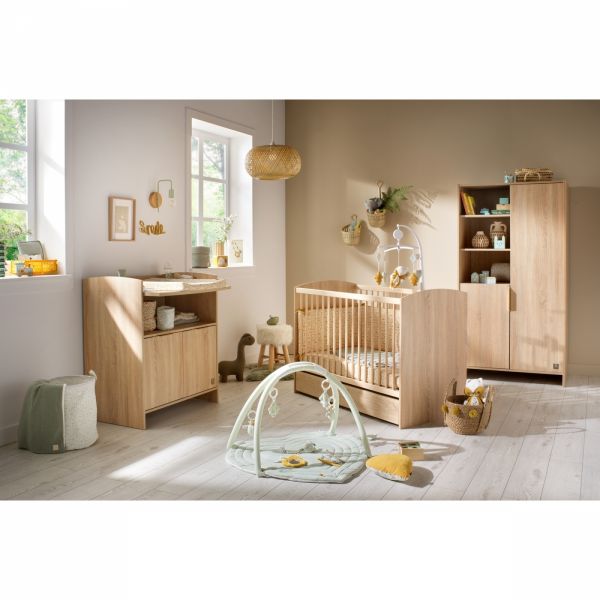 Chambre bébé trio lit 60x120cm + Commode + armoire AZUR