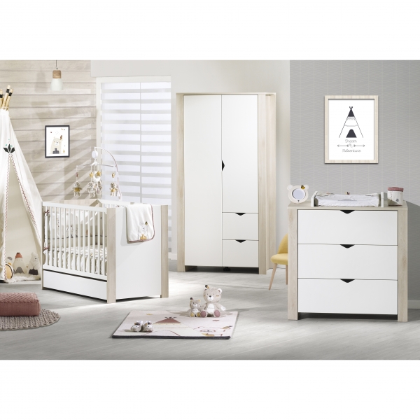Sauthon Meubles Chambre Duo Lit 60x1 Commode Tipee Made In Bebe