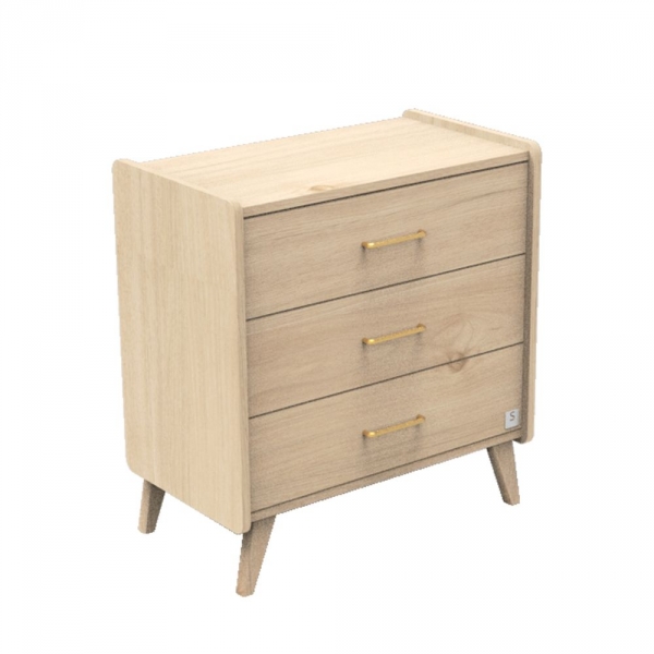 Chambre Trio Lit 60x120 cm + Armoire + Commode Arty