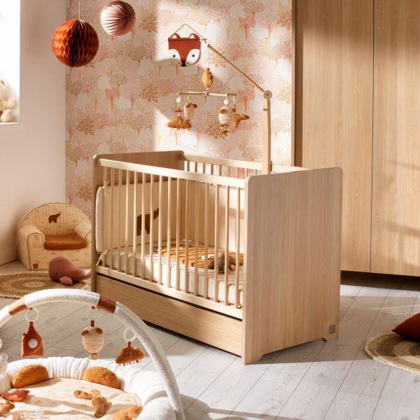 Chambre bébé duo lit 60x120cm + commode Cannelle + Plan à langer offert