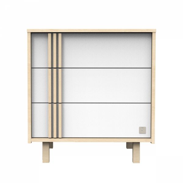 Chambre bébé duo lit 60x120cm (non transformable) + commode Nature + Plan à langer offert