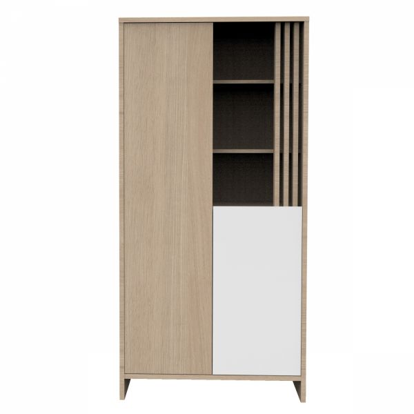 Chambre bébé trio lit 60x120cm (non transformable) + commode + armoire blanche Tokyo