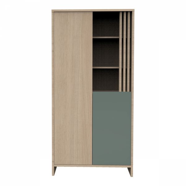 Chambre bébé trio lit 60x120cm (non transformable) + commode + armoire sauge Tokyo