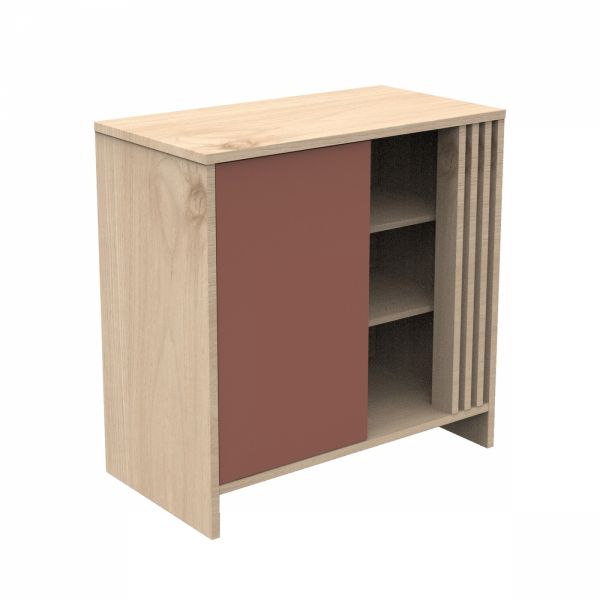 Chambre bébé trio lit 60x120cm (non transformable) + commode + armoire Terracotta Tokyo