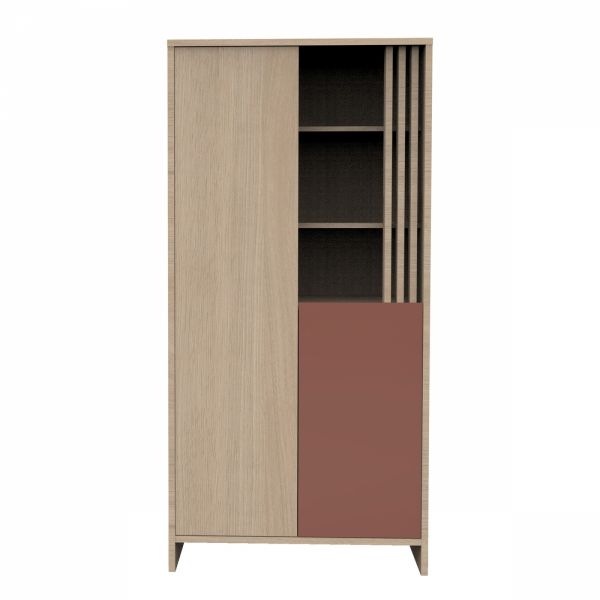 Chambre bébé trio lit 60x120cm (non transformable) + commode + armoire Terracotta Tokyo