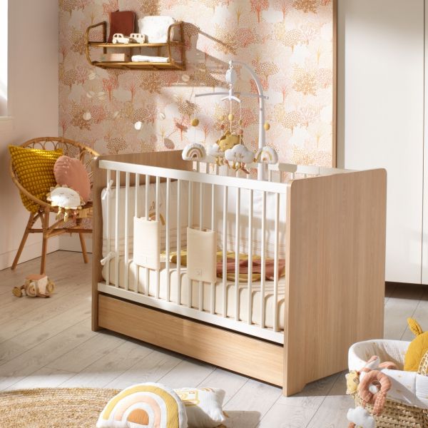 Chambre bébé trio lit 60x120cm + commode + armoire Vanille